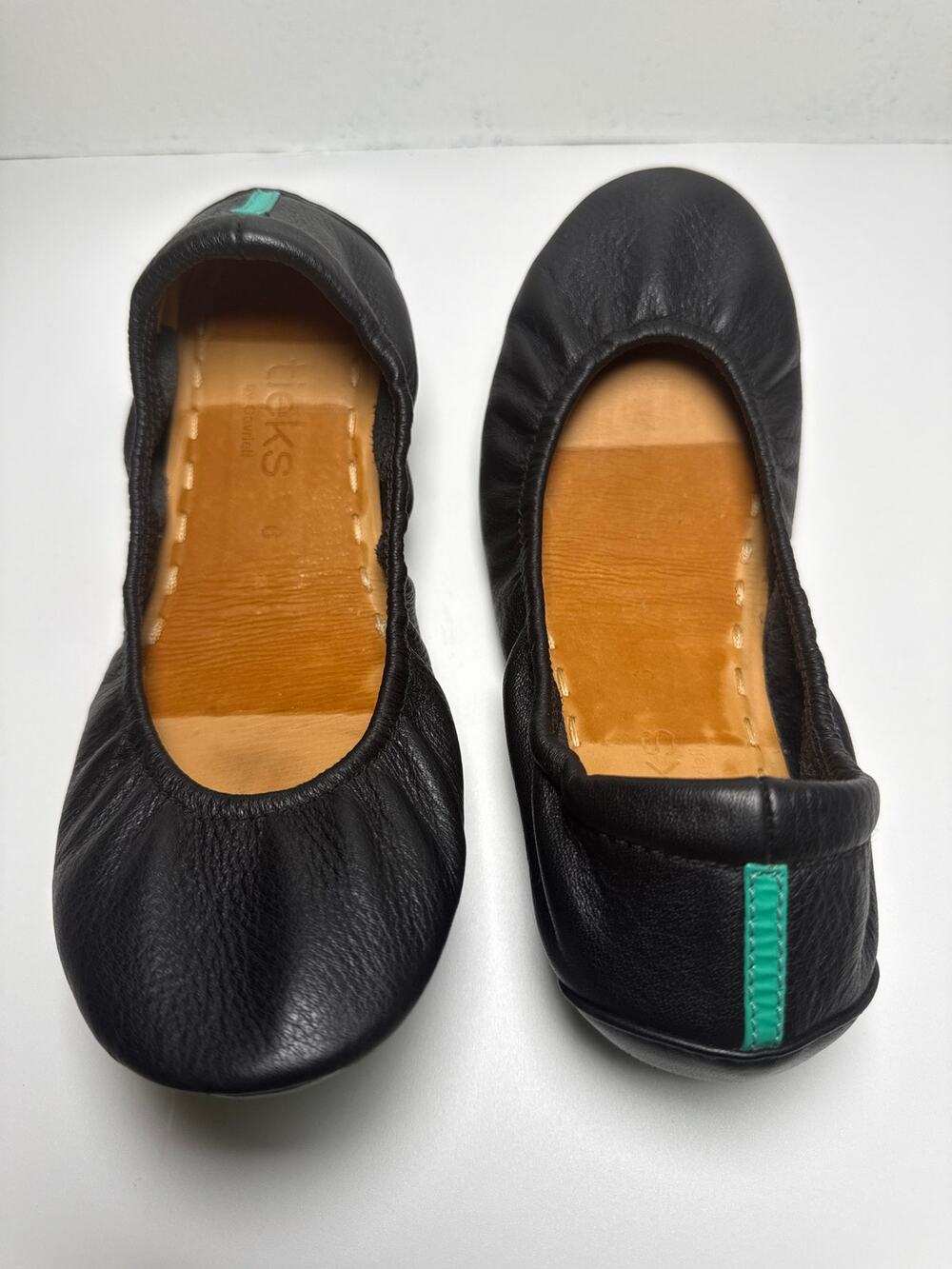 Tieks by Gavrieli Matte Black Leather Ballet Flats Foldable Womens Size 6